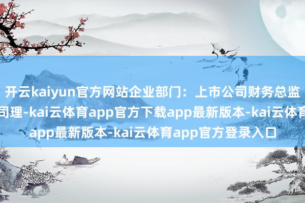 开云kaiyun官方网站企业部门：上市公司财务总监（CFO）、投资部司理-kai云体育app官方下载app最新版本-kai云体育app官方登录入口