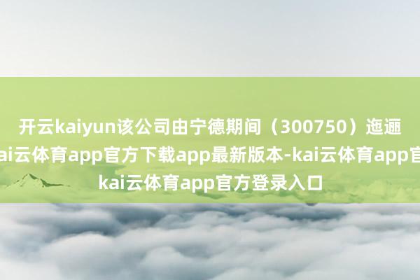 开云kaiyun该公司由宁德期间(300750)迤逦全资抓股-kai云体育app官方下载app最新版本-kai云体育app官方登录入口