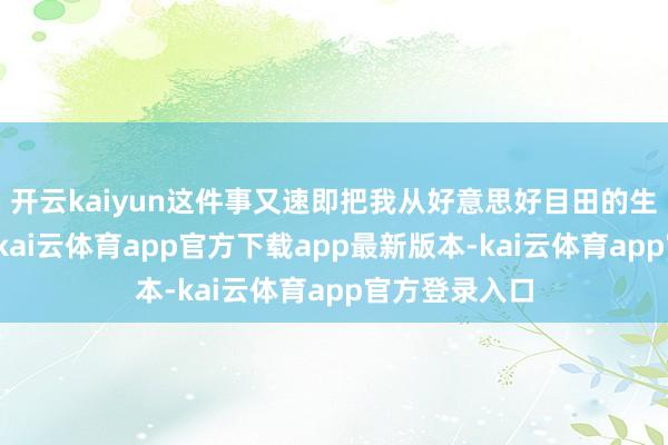 开云kaiyun这件事又速即把我从好意思好目田的生计中拽出来-kai云体育app官方下载app最新版本-kai云体育app官方登录入口