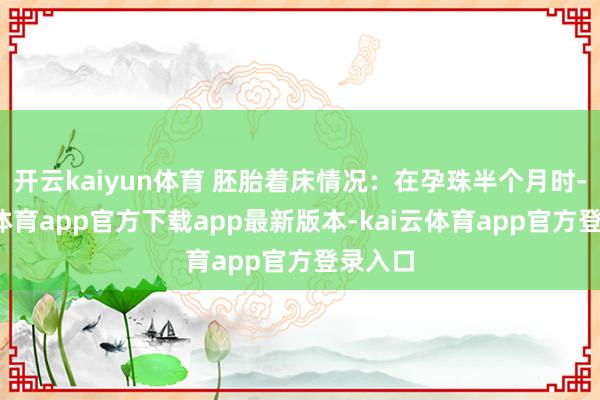 开云kaiyun体育 胚胎着床情况：在孕珠半个月时-kai云体育app官方下载app最新版本-kai云体育app官方登录入口