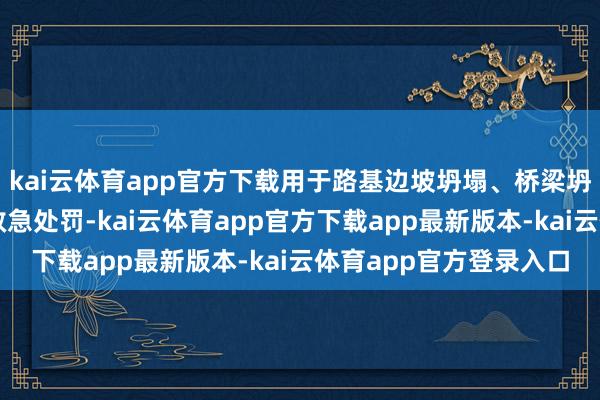 kai云体育app官方下载用于路基边坡坍塌、桥梁坍塌、路段积水等险情救急处罚-kai云体育app官方下载app最新版本-kai云体育app官方登录入口