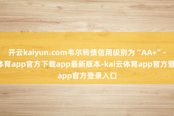 开云kaiyun.com韦尔转债信用级别为“AA+”-kai云体育app官方下载app最新版本-kai云体育app官方登录入口
